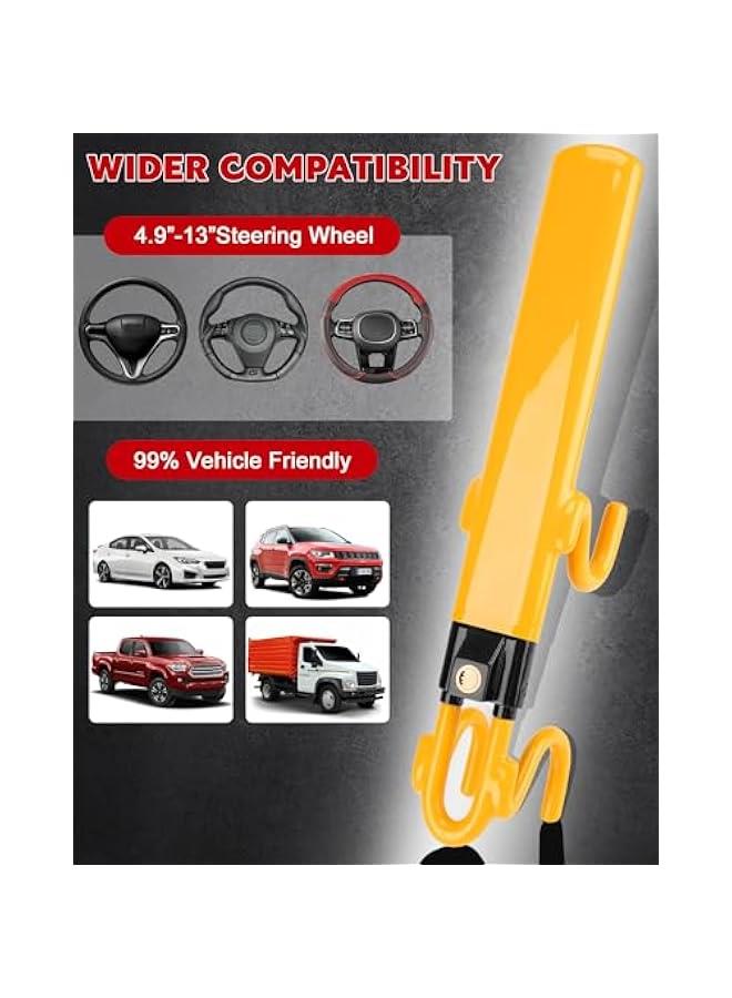 Steering Wheel Lock - Heavy Duty Antitheft Device and Car Security Lock with Adjustable Locking and 2 Keys - Great Vehicle and Truck Deterrent (Yellow) - Image 5
