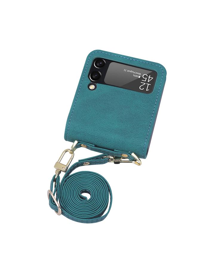 S-TOP Case For Samsung Galaxy Z Flip3 5G Crossbody Siamese Leather Phone Case with Lanyard - Image 5