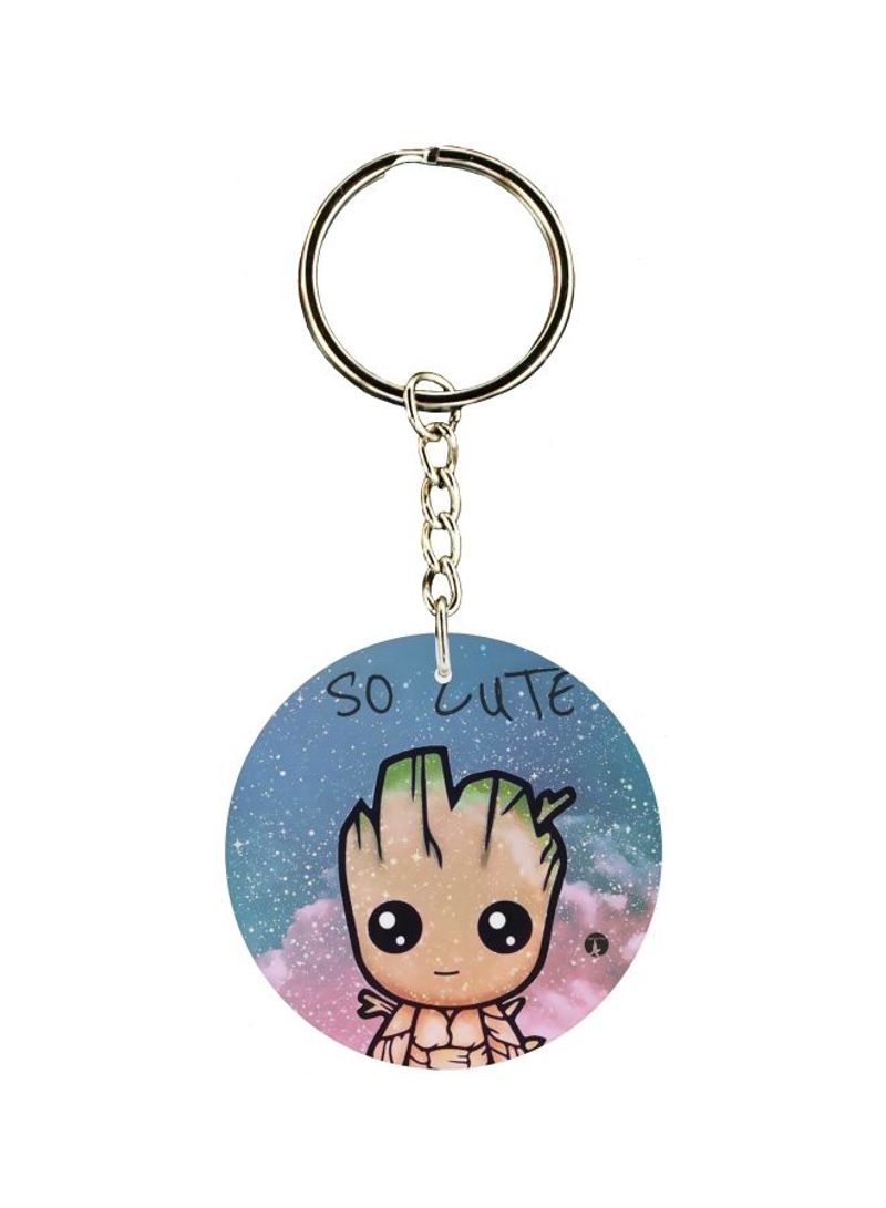 Groot Printed Double Sided Keychain