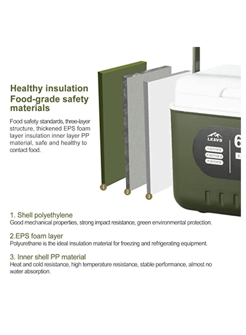 SOLARAE برادات صلبة، صندوق ثلج عالي السعة، براد محمول معزول، برادات ثلج مدمجة سعة 5.4 QT، صندوق ثلج مع هيكل ثلاثي الطبقات، صندوق ثلج ثقيل للاستخدام الشخصي في التخييم في الهواء الطلق - Image 2