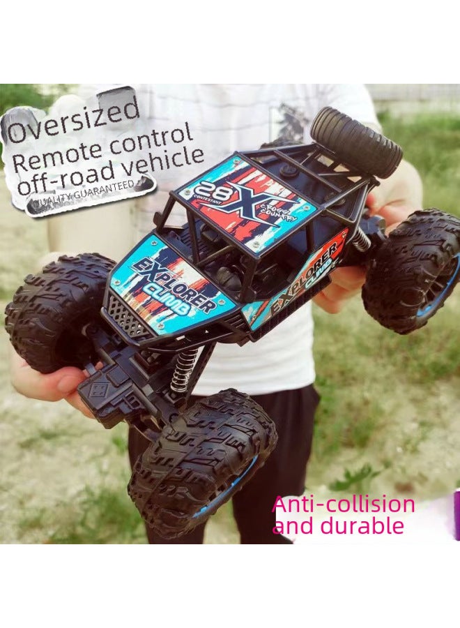 Loquat Toy/remote Control Car - Radio Controlled Vehicle Led Lights High-speed Driving Stunt Action Off-road Capability-Color:Blue Explorer Two-wheel Drive Off-road Vehicle - Image 2