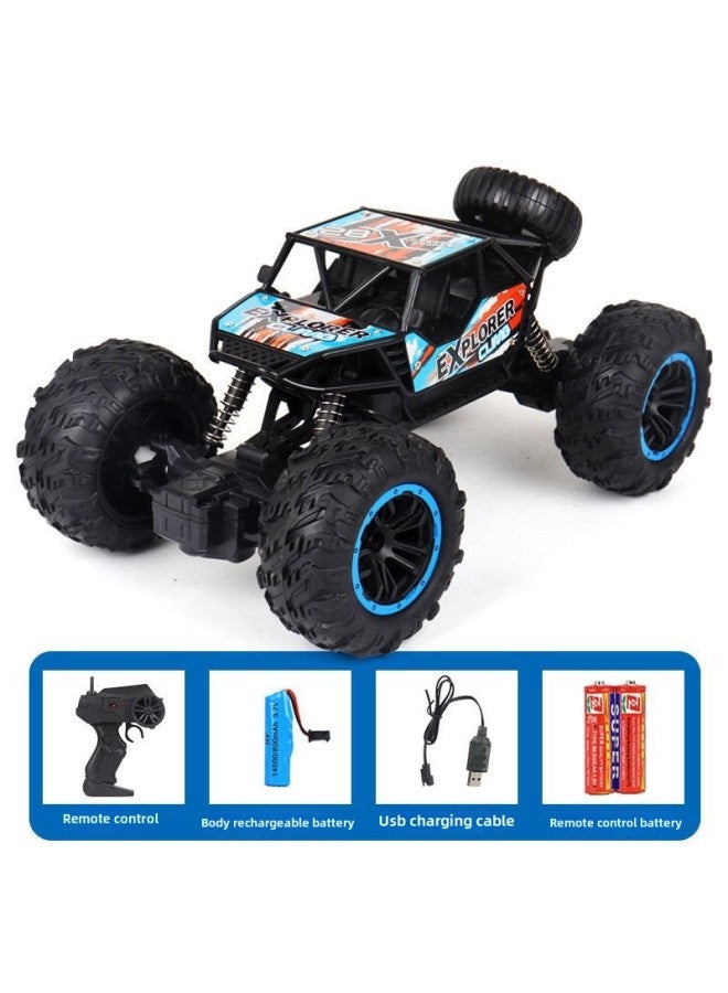 Loquat Toy/remote Control Car - Radio Controlled Vehicle Led Lights High-speed Driving Stunt Action Off-road Capability-Color:Blue Explorer Two-wheel Drive Off-road Vehicle - Image 1
