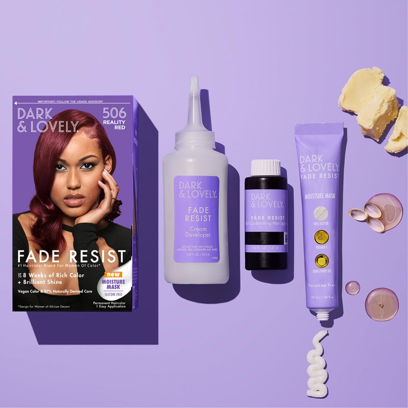 SOFT SHEEN صبغة شعر سوفتشين-كارسون دارك آند لوفلي، لون شعر مقاوم للتلاشي مع قناع ترطيب، أحمر واقعي، 1 مجموعة - Image 5