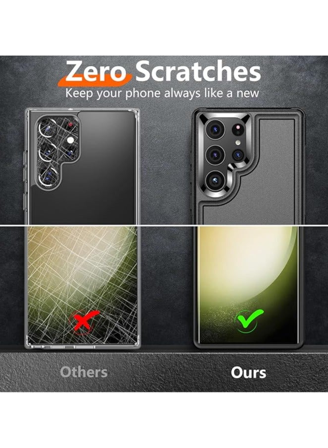 عام حافظة Samsung Galaxy S24 Ultra /S24 Plus/S24، متينة عسكرية المستوى مضادة للصدمات، تحتوي على قطعتين 【حافظة شاشة ناعمة + حافظة عدسة】 تغطي الجسم بالكامل. - Image 4
