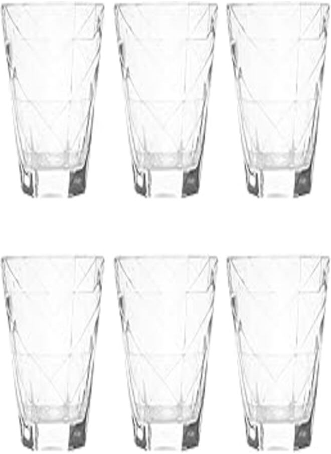 Vidivi - Vidivi Carre High Quality Glass Tumbler Set of 6 Pieces 280 ml - Transparent - Image 1