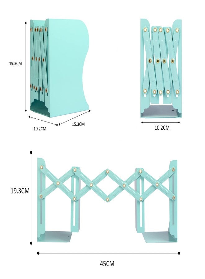 Aobopar Book Ends, Bookends for Shelves, Book Organizer for Desk, Metal Bookends for Heavy Books, Book Holders for Shelves, Suitable for Office, Home and School Use (Mint Green) - Image 3