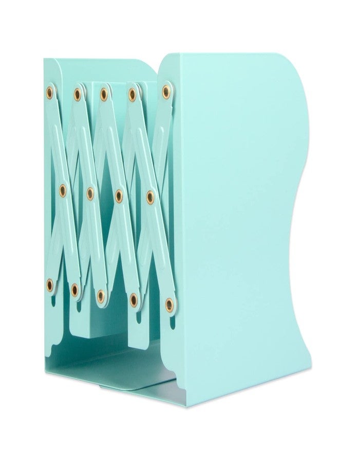 Aobopar Book Ends, Bookends for Shelves, Book Organizer for Desk, Metal Bookends for Heavy Books, Book Holders for Shelves, Suitable for Office, Home and School Use (Mint Green) - Image 1