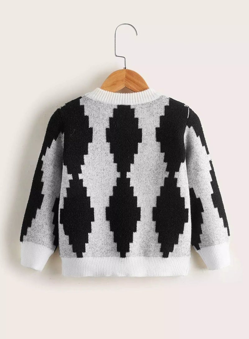Toddler Boys Geo Pattern Sweater - Image 2