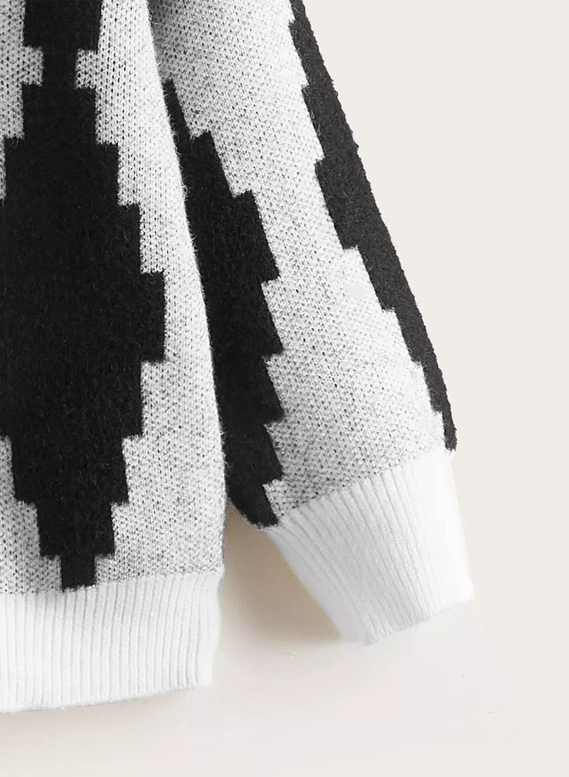 Toddler Boys Geo Pattern Sweater - Image 3