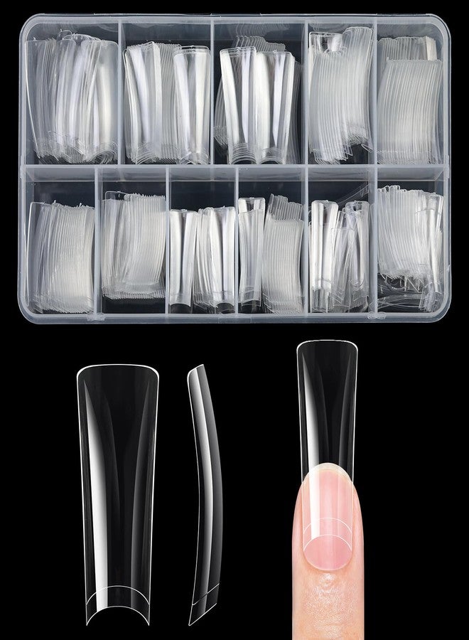 Cycullinyt 504Pcs Duck Shape Gel Nail Tips, Long Duck Nail Tips, 12 Sizes Acrylic Fake Nails Clear False Nail Extension for Beginner and Professional Home Salon DIY - Image 1