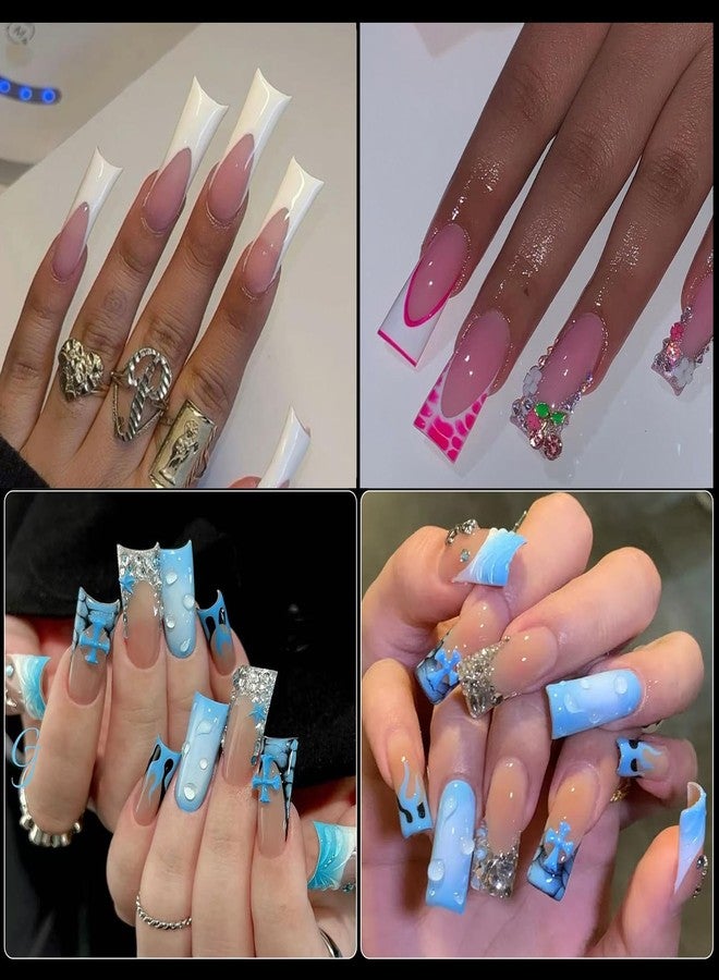 Cycullinyt 504Pcs Duck Shape Gel Nail Tips, Long Duck Nail Tips, 12 Sizes Acrylic Fake Nails Clear False Nail Extension for Beginner and Professional Home Salon DIY - Image 2
