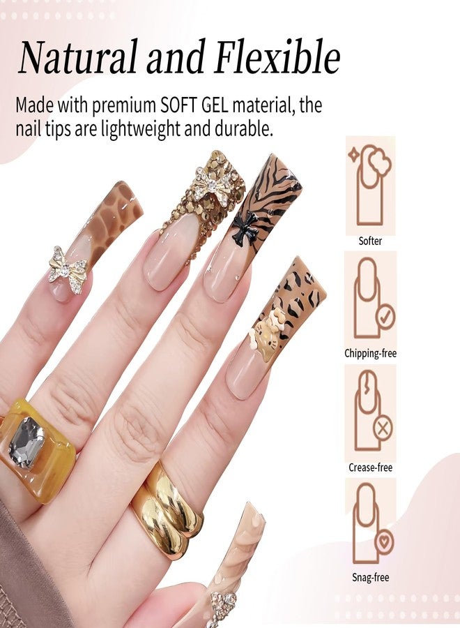 Cycullinyt 504Pcs Duck Shape Gel Nail Tips, Long Duck Nail Tips, 12 Sizes Acrylic Fake Nails Clear False Nail Extension for Beginner and Professional Home Salon DIY - Image 3