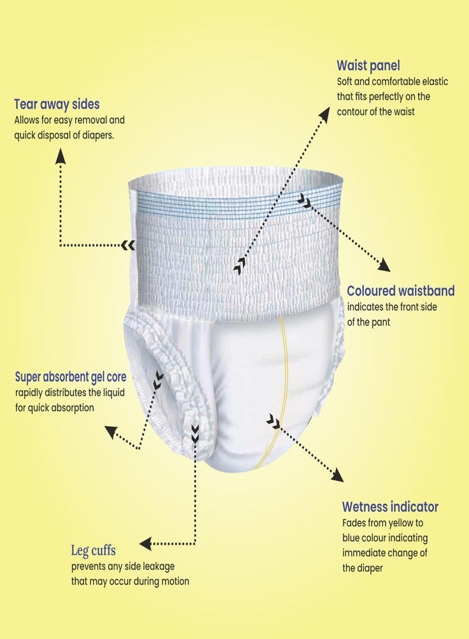 Fabby Super Absorbent Adult Diaper Pants | Size L | Waist (35.5-49.2 Inches) | Upto 10 Hours Absorption | Long Lasting Protection | 10 Count - Image 4