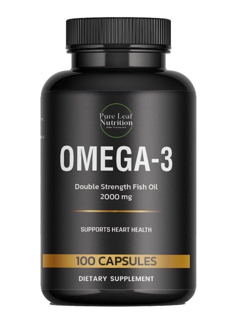 Pure leaf Nutrition Omega 3 2000mg Double Strength 100 Softgels  - Image 1