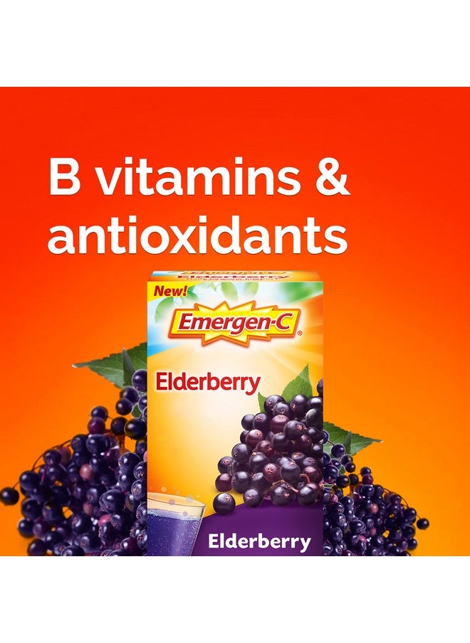 Emergen-C - Elderberry Fizzy Drink Mix Elderberry Immune Support Natural Flavors With High Potency Vitamin C 18 Count - Image 1
