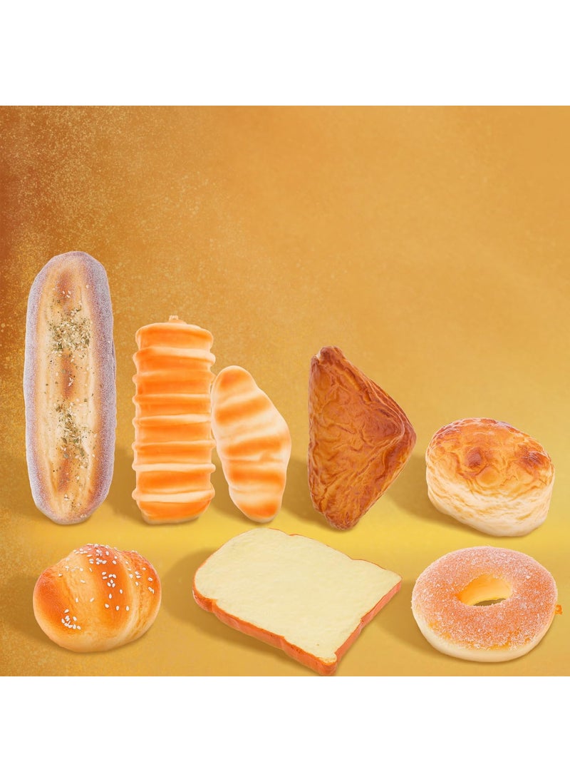 Meiwlong Meiwlong 8pcs Fake Loaf Set Realistic French Bread Croissant Decoration Artificial Food Dessert DIY Teaching Studio Sketching Shooting Scenes Stage Craft Prop  - Image 4