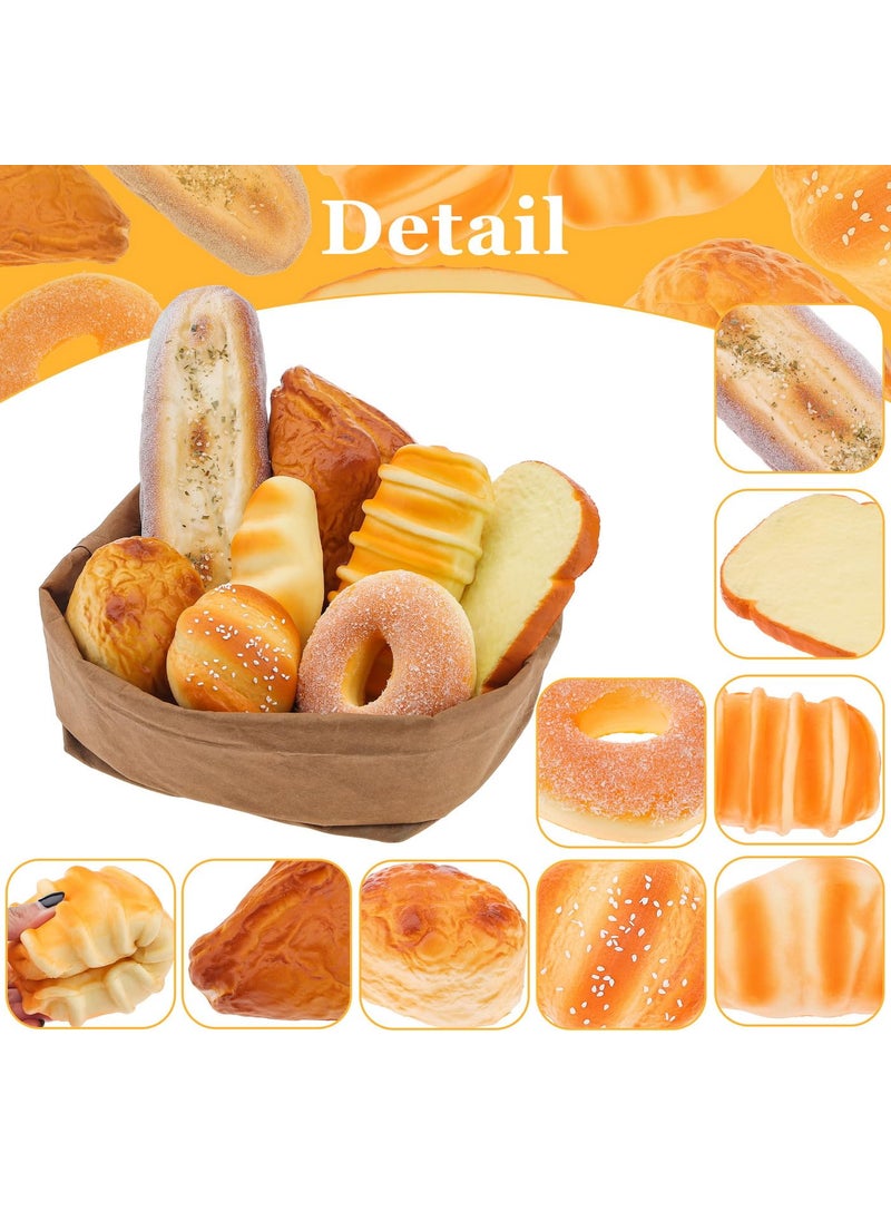 Meiwlong Meiwlong 8pcs Fake Loaf Set Realistic French Bread Croissant Decoration Artificial Food Dessert DIY Teaching Studio Sketching Shooting Scenes Stage Craft Prop  - Image 3