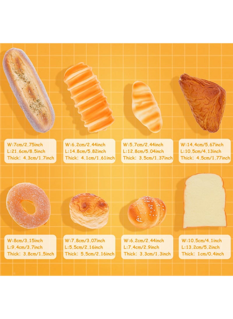 Meiwlong Meiwlong 8pcs Fake Loaf Set Realistic French Bread Croissant Decoration Artificial Food Dessert DIY Teaching Studio Sketching Shooting Scenes Stage Craft Prop  - Image 2