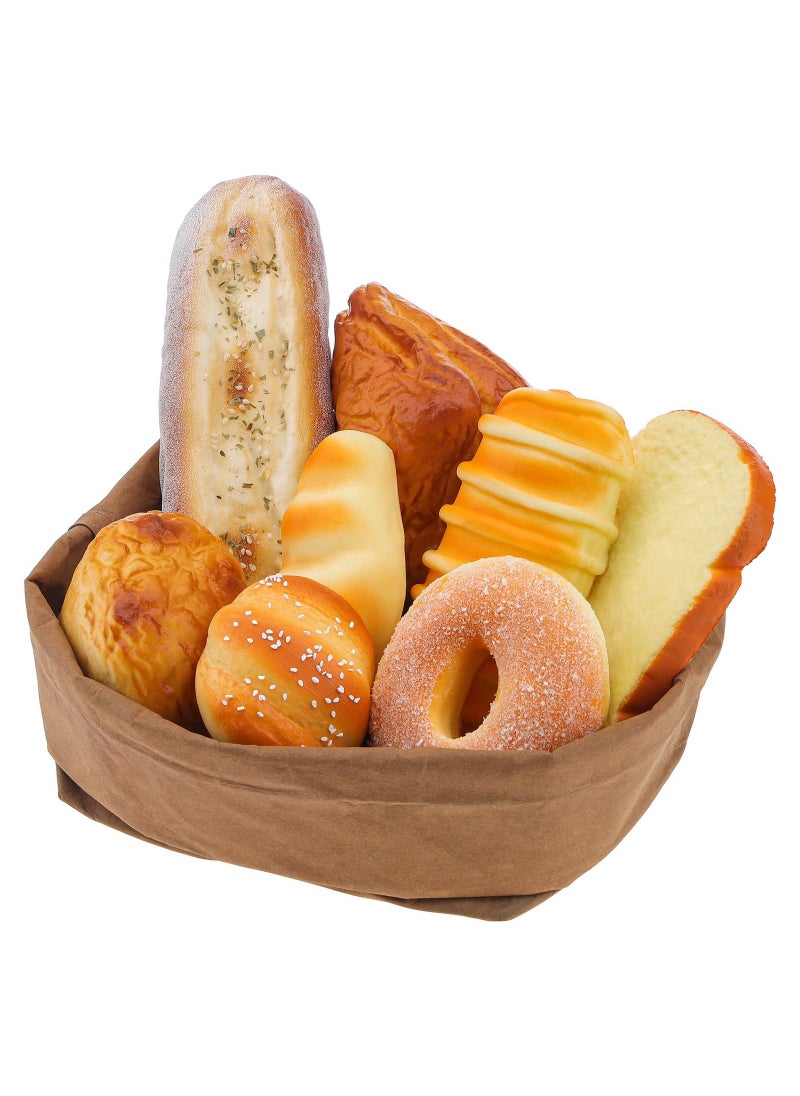 Meiwlong Meiwlong 8pcs Fake Loaf Set Realistic French Bread Croissant Decoration Artificial Food Dessert DIY Teaching Studio Sketching Shooting Scenes Stage Craft Prop  - Image 1