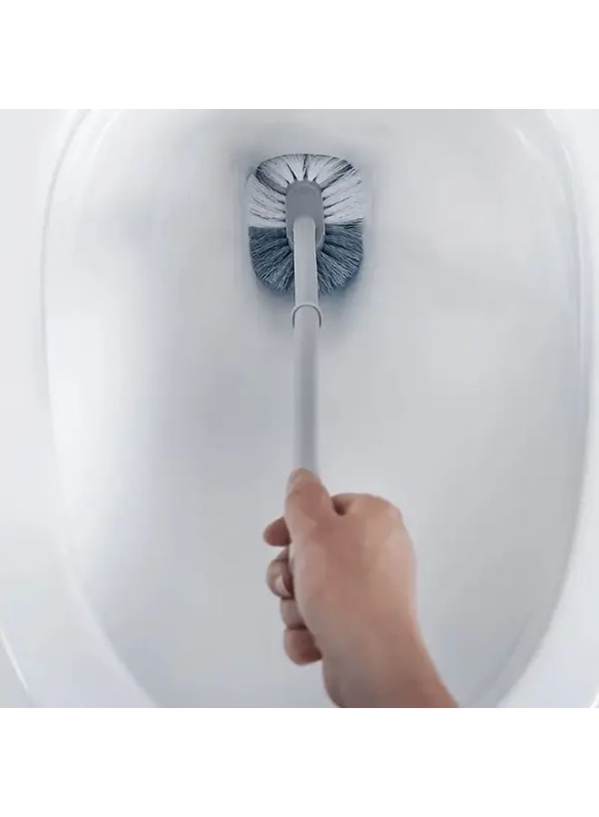 Gray Ergonomic Toilet Brush C Type Head Long Handle Deep Groove Cleaning Multi Use Reusable Portable - Image 5