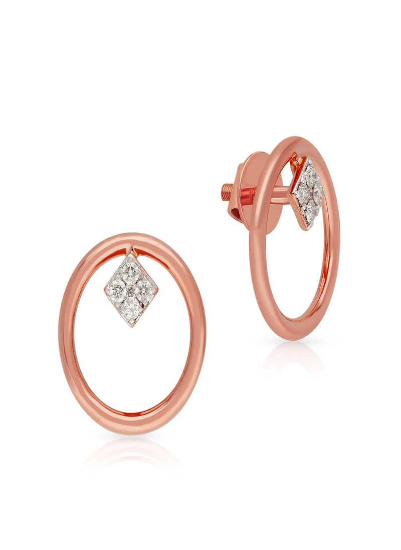 Malabar Gold and Diamonds 18k 750 Purity Mine Diamond Earring MZOZOU064ER1  - Image 1
