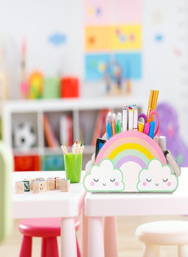 Tobeelec Rainbow Pencil Holder for Desk, Acrylic Pen Holder Rainbow Supply Caddy for Home Classroom Homeschool Office Desktop Storage Art Stationery Supplies Organizer Back to School, Birthday Gifts for Kids - Image 4
