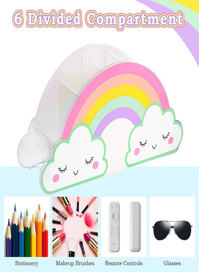 Tobeelec Rainbow Pencil Holder for Desk, Acrylic Pen Holder Rainbow Supply Caddy for Home Classroom Homeschool Office Desktop Storage Art Stationery Supplies Organizer Back to School, Birthday Gifts for Kids - Image 3