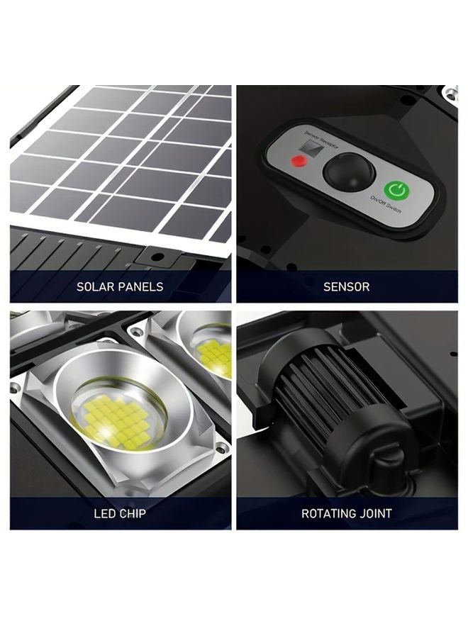 1 قطعة مصباح شارع ليد شمسي مع حساس حركة وريموت تحكم، كشاف خارجي - Image 4