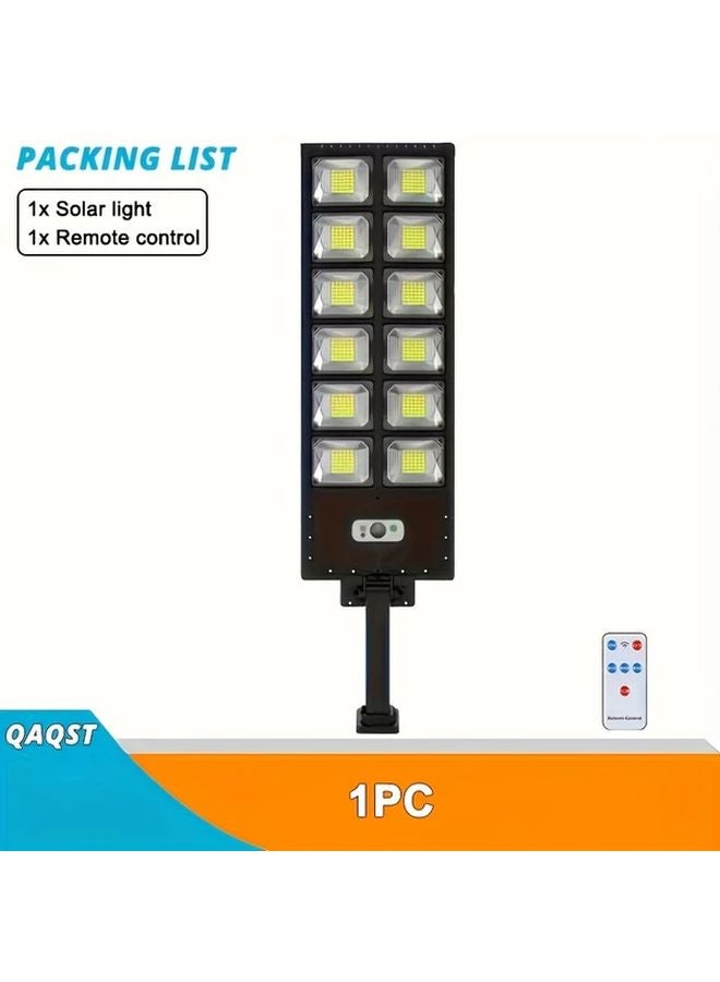 1 قطعة مصباح شارع ليد شمسي مع حساس حركة وريموت تحكم، كشاف خارجي - Image 1