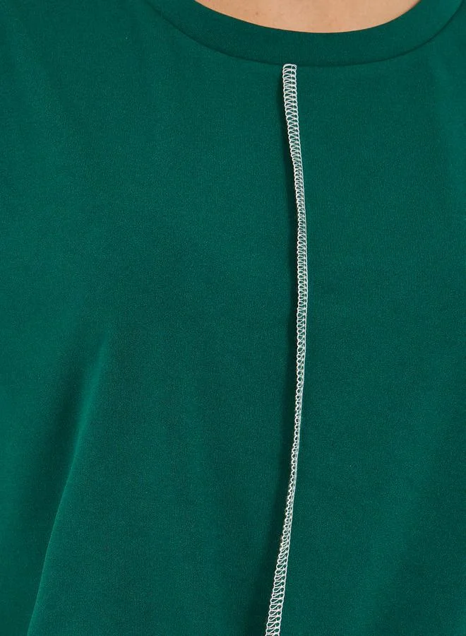 Styli Solid Crop Top and Wide Leg Pants Co-Ords