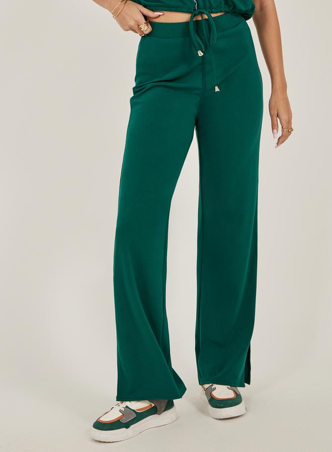 Styli Solid Crop Top and Wide Leg Pants Co-Ords - Image 5