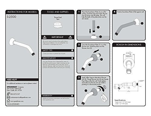 Speakman S-2500 Clean and Simple Shower Arm and Flange for Stylish Bathroom Décor, Polished Chrome - Image 4