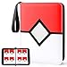 HOHOM Trading Card Binder 4Pockets Card Binder Fits 400 Cards with 50 Removable Sleeves Card Folder for MTG TCG Game Cards Sports CardsRed - Image 3