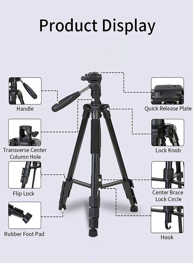 Jmary Professional Aluminium Tripod Monopod for DSLR Cameras – Lightweight 360° 3-Way Head Tripod Stand with Quick Release Plate, Adjustable Height & Travel-Friendly Design (KP-2274) - Image 5