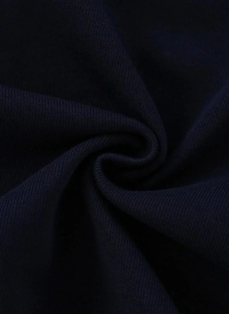 YUNIQEE Navy Blue Graphic Printed Round Neck T-shirt