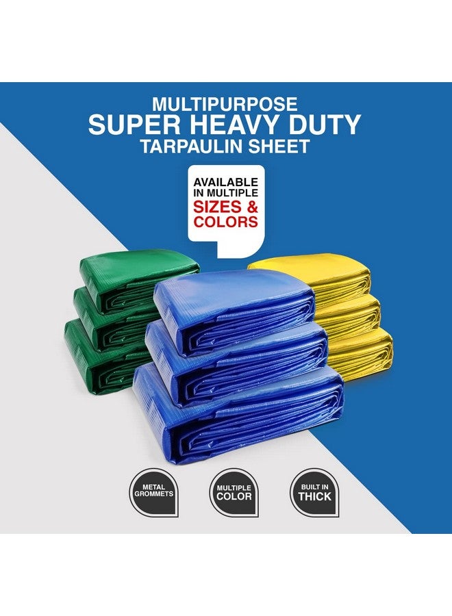 TUFFPAULIN Plastic 12Ft X 12Ft 120 Gsm Blue Tarpaulin Tirpal Tadpatri Tharpai Thadika, Extra Strong, Reinforced Eyelets, Uv Resistant, 100% Waterproof Virgin, 6 Layer Mlcl 3D Rib Technology-1 No. - Image 5