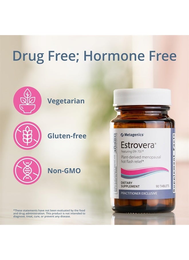 Metagenics - Estrovera - All-Natural, Hormone-Free Menopause Support - for Hot Flashes, Menopause Relief & Night Sweats - Gluten-Free - Vegetarian - Non-GMO - 90 Tablets - Image 1
