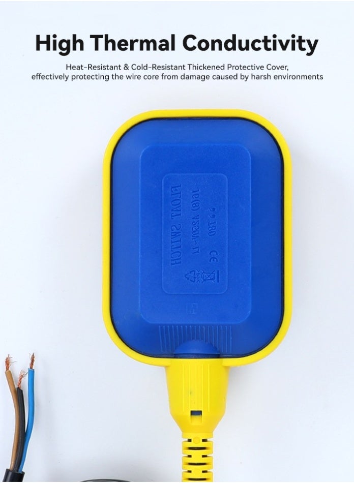 MODI Cable Float Switch 3M Automatic Water Level Controller for Pump, High Temperature Resistant Waterproof Float Switch for Tank and Drainage System - Image 4