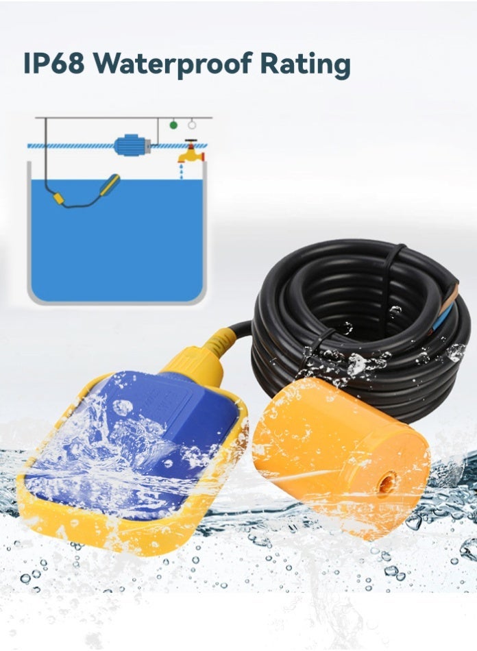 MODI Cable Float Switch 3M Automatic Water Level Controller for Pump, High Temperature Resistant Waterproof Float Switch for Tank and Drainage System - Image 1