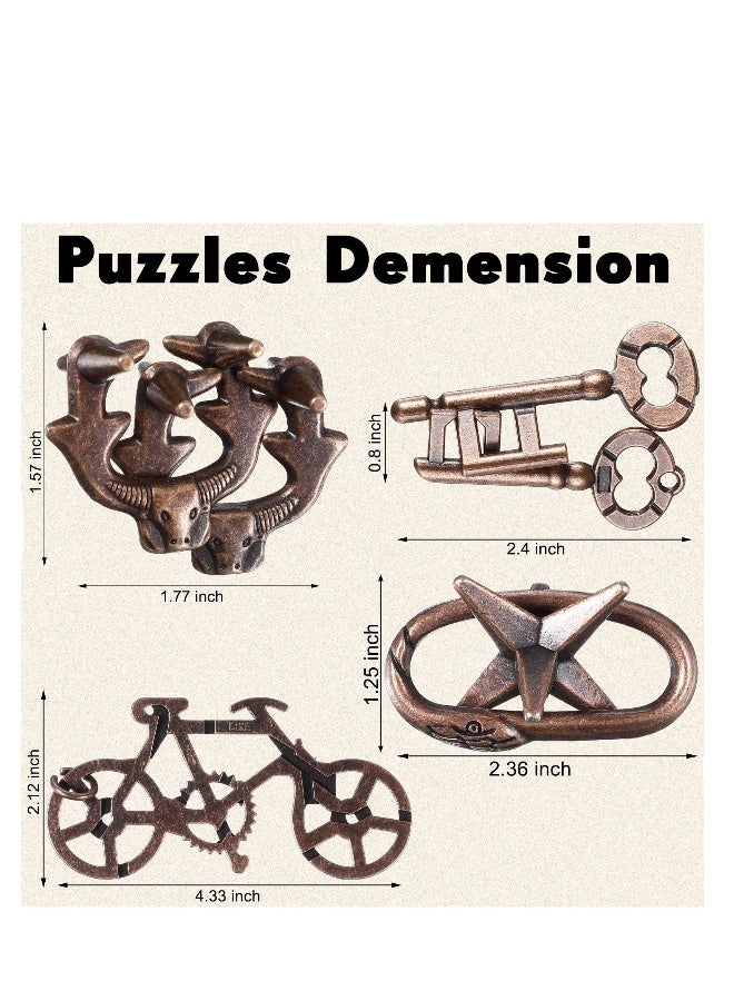 9 Pcs Metal Puzzles, Steel Brain Teaser Puzzles, for Adults 3D Metal Puzzle for Adults Unlock Interlocking Puzzle, Adult Mind Puzzle Game,s IQ Education Puzzle Toys Smart Toy (Exquisite Style)  - Image 3