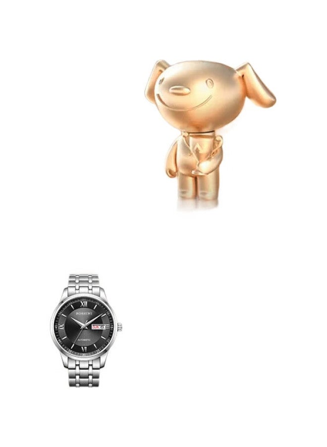 ROSSINI Men'S Watch, Mechanical Watch, Business Men'S Watch, Simple Men'S Watch, Waterproof, Black, 515701 - Image 3