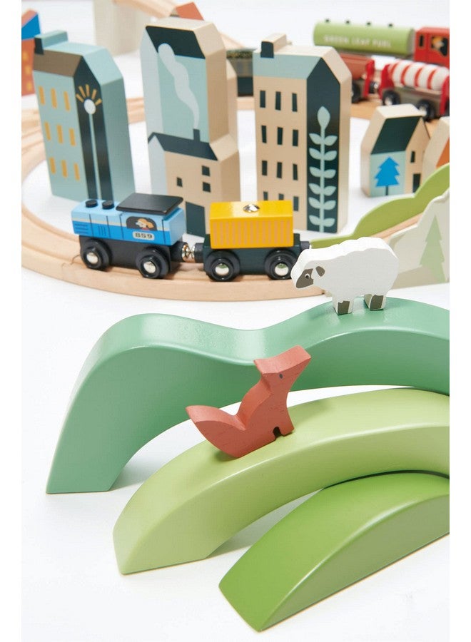 Tender Leaf Toys - Green Hills View - Wooden Stacking, Building Toy Stacker, Blocks - Open-Ended Toy Set With Green Hills View For Inspires Creative And Imaginative Roleplay - Age 3+ - Image 2