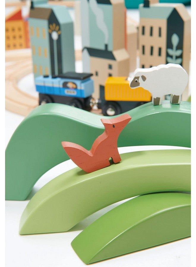 Tender Leaf Toys - Green Hills View - Wooden Stacking, Building Toy Stacker, Blocks - Open-Ended Toy Set With Green Hills View For Inspires Creative And Imaginative Roleplay - Age 3+ - Image 3