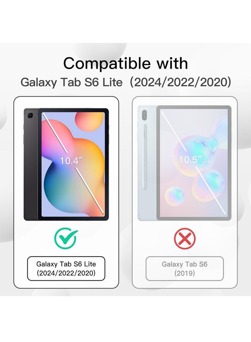 روك بو غطاء لسامسونج جالاكسي تاب S6 لايت مقاس 10.4 بوصة 2024/2022/2020 مع حامل قلم S Pen جراب لوحي نحيف مع ظهر ناعم من مادة TPU للاستيقاظ / النوم التلقائي - Image 2