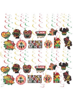 60 Pcs Black History Month Decorations,Black History Hanging Swirls Party Supplies African American Traditional Festival Decor For Classroom Party Home Bhm Hanging Ceiling Streamers