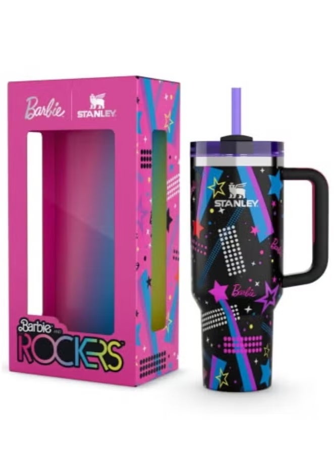 Stanley Barbie x Stanley 80’s Peaches ‘n Cream Quencher 40oz – Limited Edition Stainless Steel Tumbler with Double-Wall Vacuum Insulation, BPA-Free Leak-Resistant FlowState Lid, Reusable Straw & Ergonomic Handle, Retro Peach Finish with Gift Packaging – Keeps Drinks Hot or Cold All Day - Image 3