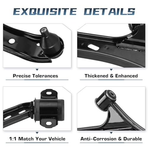Autsurles 8 pcs Front Lower Control Arms with Ball Joint + Front Sway Bars + Inner Outer Tie Rods Replacement for Ford Mustang 2005 2006 2007 2008 2009 2010 K80726 K80727 - Image 3