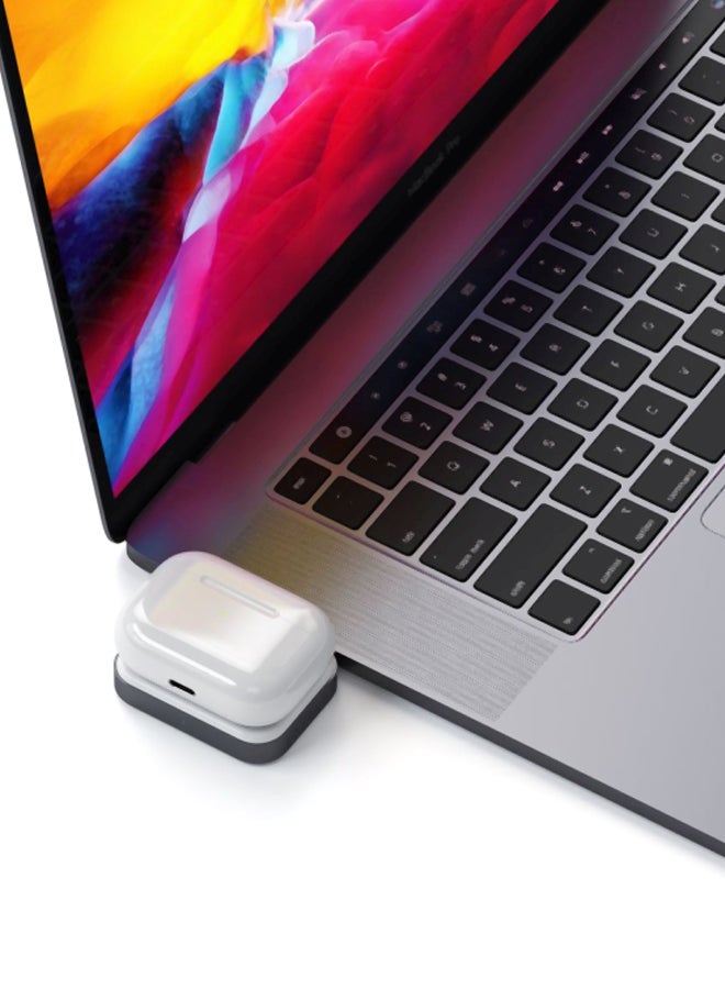SATECHI Wireless USB-C Charging Dock For Apple AirPods/AirPods Pro White - Image 5