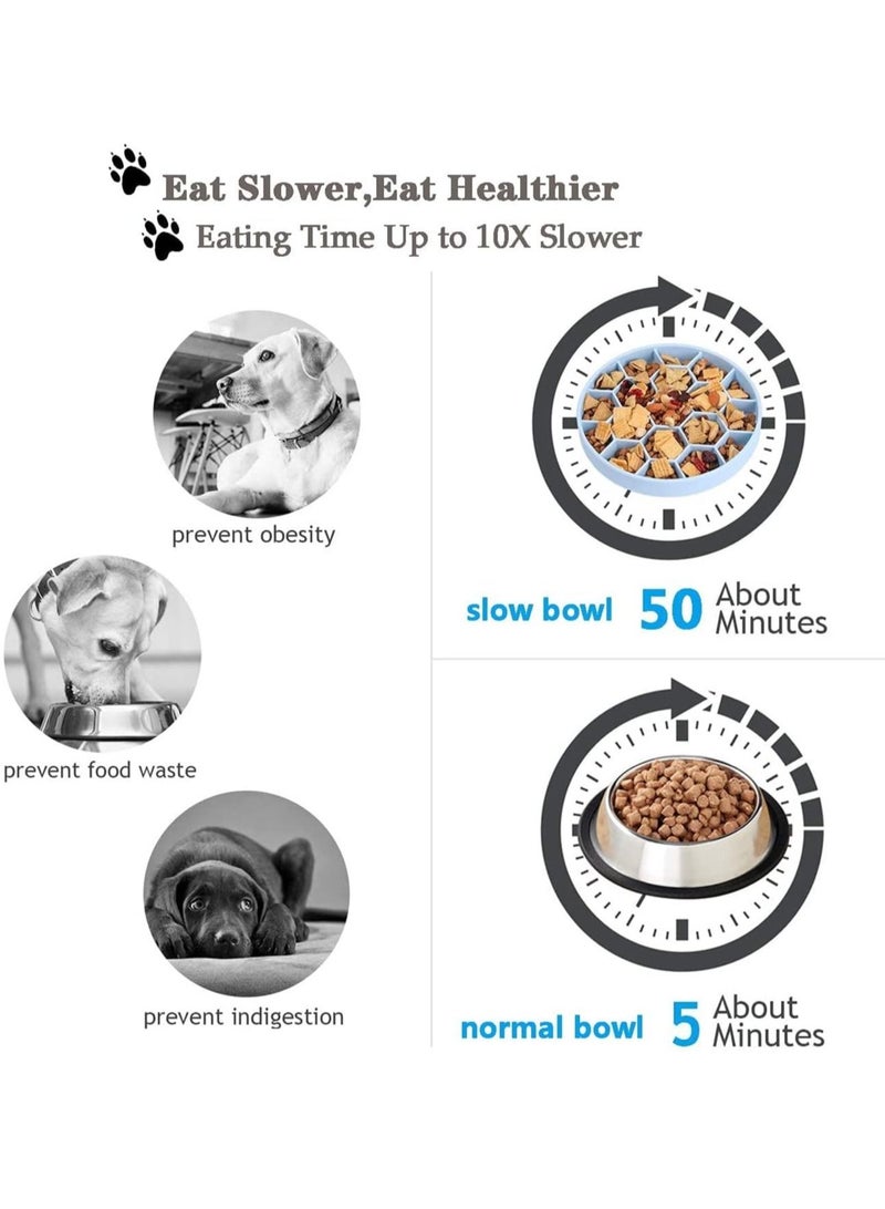 KASTWAVE Silicone Anti-Slip Slow Food Bowl for Large Medium Dog Puzzle Bowl Pet Slower Food Feeding Dishes Dog Bowl Preventing Choking Healthy Dog Bowl - Image 4
