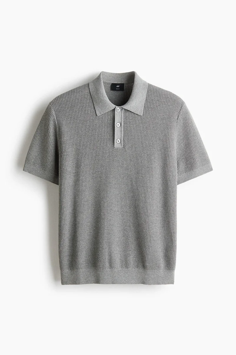 H&M  Regular Fit Knitted polo shirt for Men | Best Price UAE
